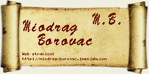 Miodrag Borovac vizit kartica